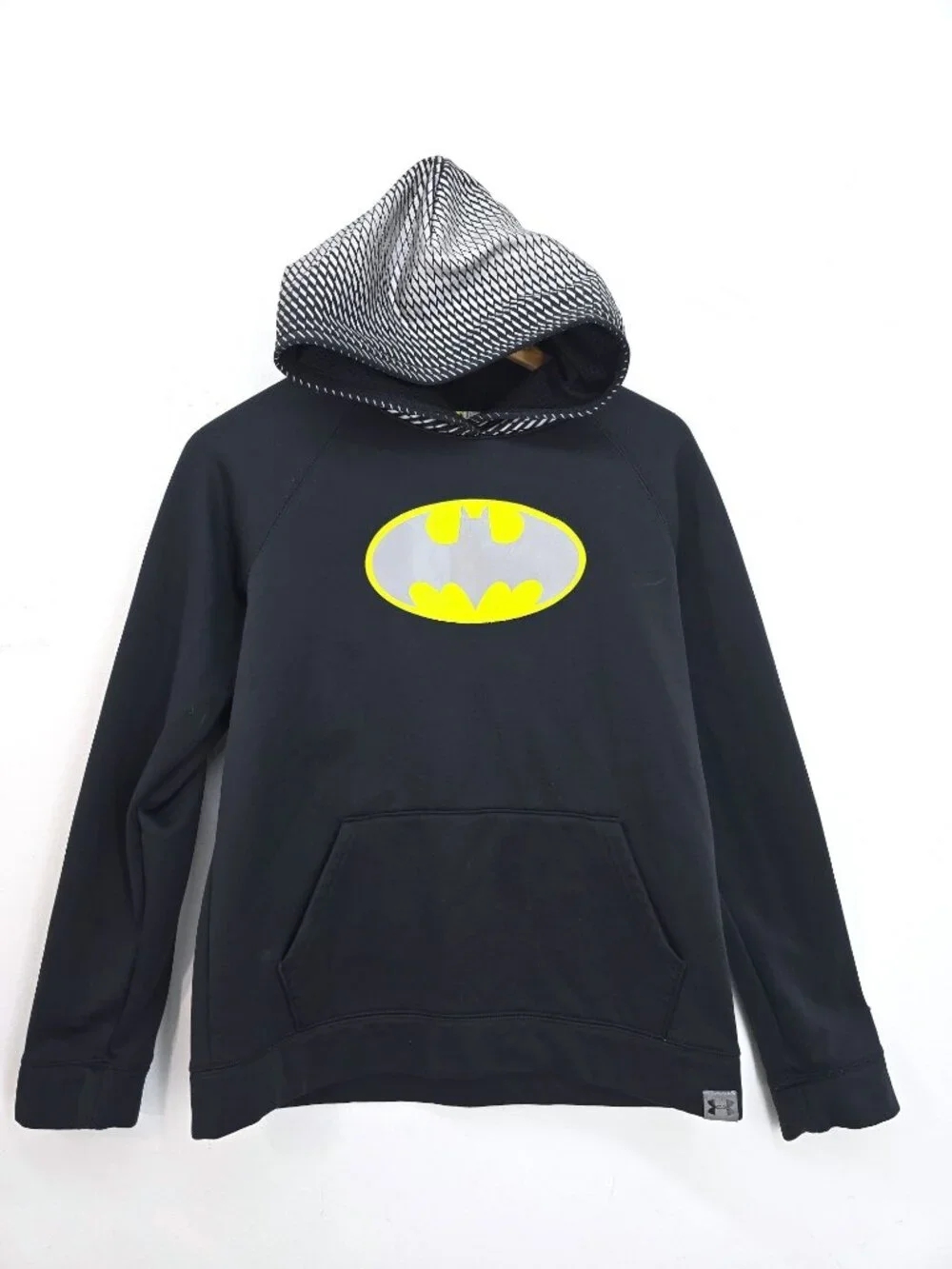 Under Armour Black DC Comics Batman Fleece Pullover Hooded Sweater Boys Size L